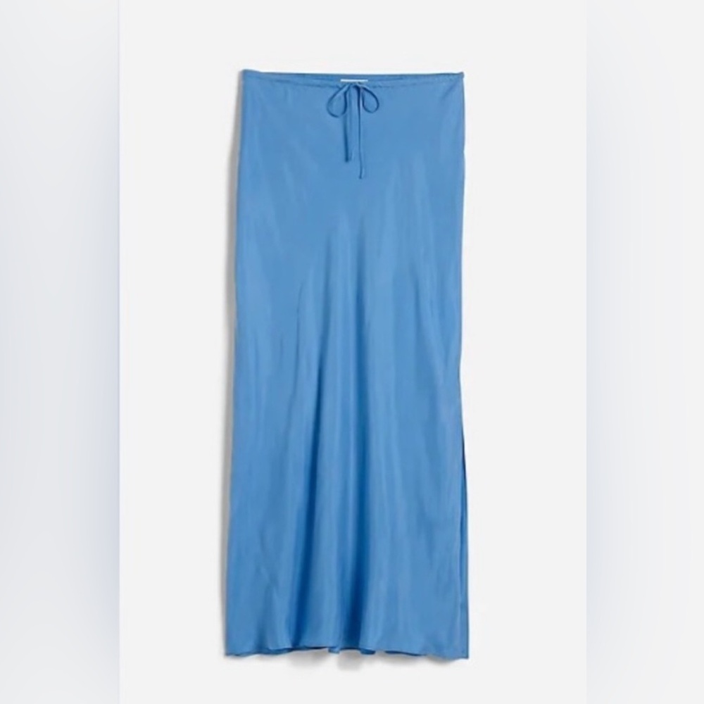 Madewell Tie-Waist Maci Slip Skirt in Cupro Blend